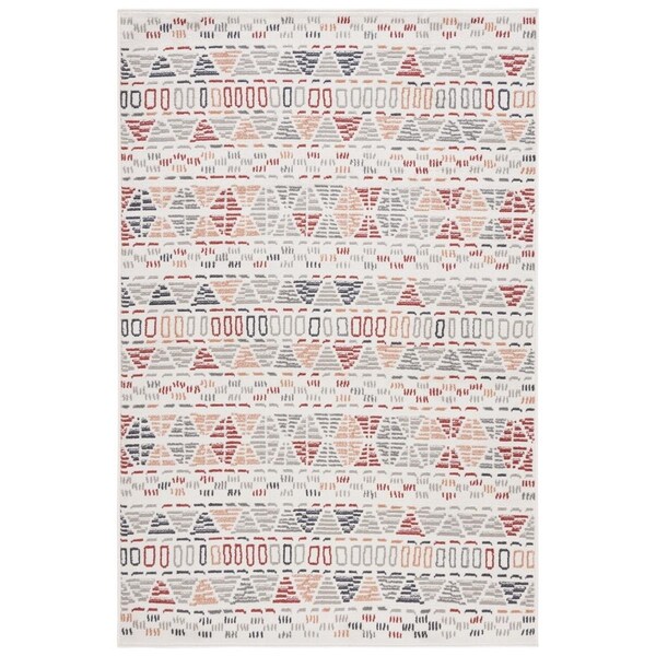 Safavieh 9 x 12 ft. Pyramid Global Power Loomed Rectangle Rug Ivory Grey & Rust PYR217A-9 - main